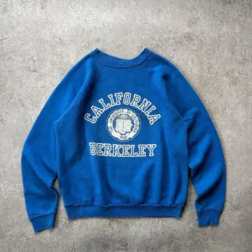 80s 벨바신 빈티지 맨투맨 USA M 블루 플로키