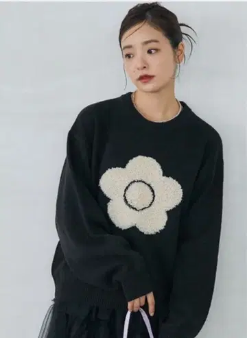 MARY QUANTxPUBLUX 플라워 니트 스웨터