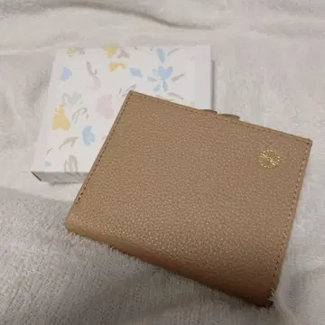 황궁 한정판 접이식 지갑 가마구치 지갑 카페오레 브라운 베이지