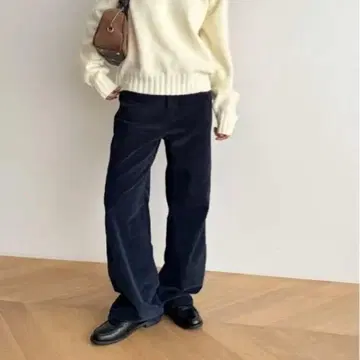 [ CANAL JEAN ] El mar 네이비 아이보리 코듀로이 팬츠