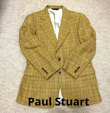 폴 스튜어트 베이지 계열 체크 테일러드 자켓 M