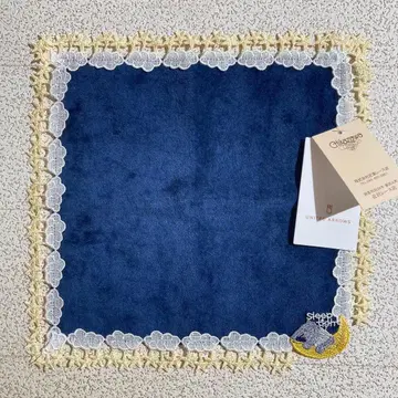 치카자와 레이스 타월 손수건 꿈 먹는 바쿠 네이비 약 24cm