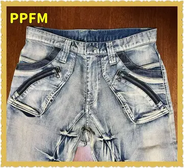 PPFM Y2K 바나나 데님 변형 커브 grunge 00s