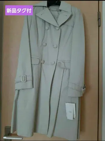 [택 포함 새상품] 더블 브레스트 개더 트렌치코트 벨트 포함