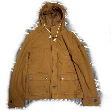 브라운 후드 부착 마운틴 파카