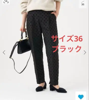 이에나 섀도우 도트 자카드 팬츠 블랙 36