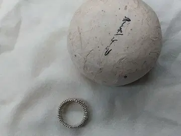 요건 레일 실버 비즈 반지 7연