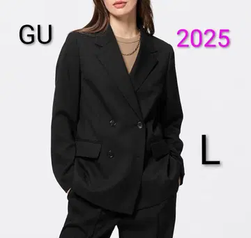 새상품급 GU 지유 더블 브레스트 테일러드 자켓 블랙 L