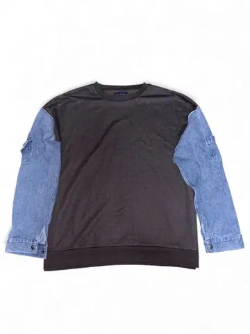 그레이/데님 크루넥 트레이닝복 M