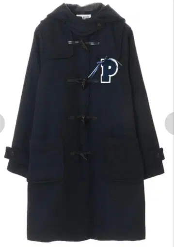 와펜 사용 더플 코트 핑크하우스