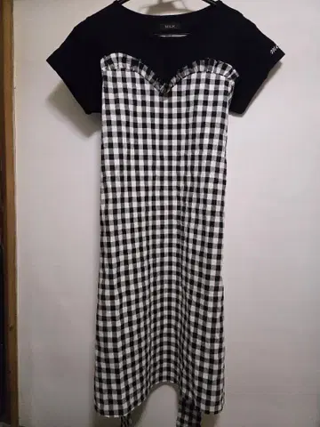 MILK 체크 무늬 반팔 원피스