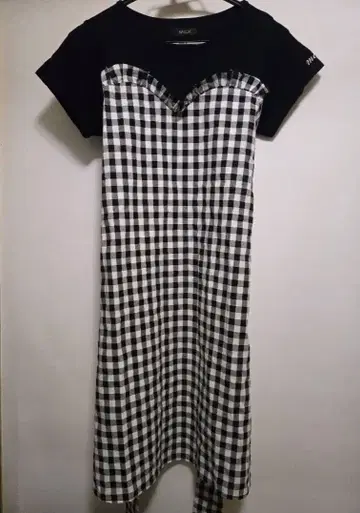 MILK 체크 무늬 반팔 원피스