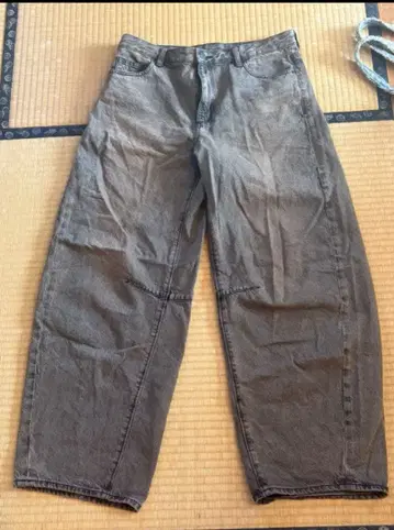 GU 배럴 레그 청바지 XXL 브라운