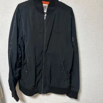 VISION 스트릿 스타일 나일론 자켓 블랙
