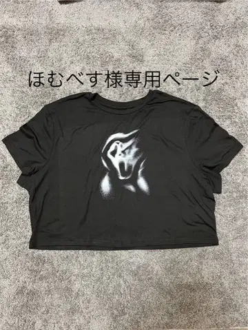 블랙 크롭 T셔츠 그래픽 프린트