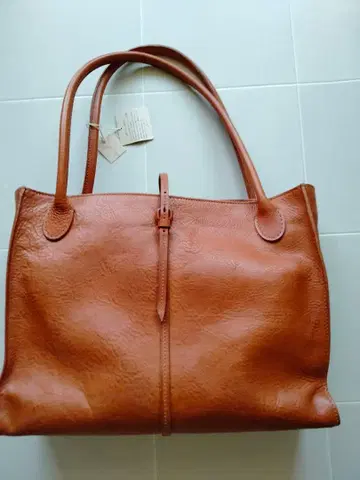 브라운 가죽 토트백