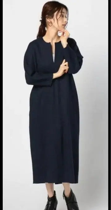 노리즈 보일 니트 키 넥 원피스