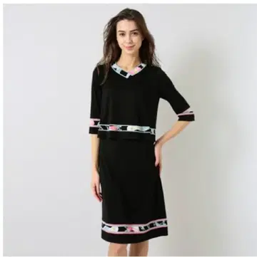 미사용 레오나르 셋업풍 원피스 루즈핏 40 네이비