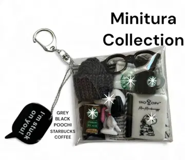 가챠 파우치 스누피 피너츠 블랙 파우치 모노크롬 그레이