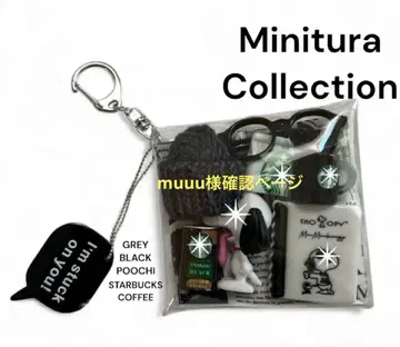 가챠 파우치 스누피 피너츠 블랙 파우치 모노크롬 그레이