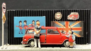 1/43 미니 쿠퍼 비틀즈 디오라마 완성품 케이스 포함 레드