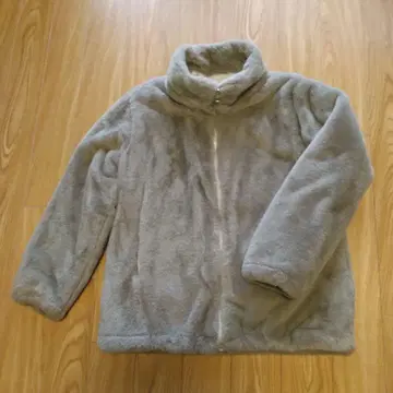 [ 새상품 ] 인조 모피 퍼 자켓 지퍼 포함 그레이