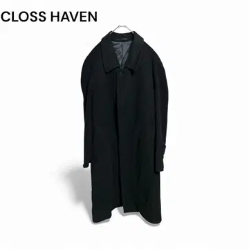 CLOSS HAVEN 블랙 스텐카라 코트 캐시미어 코트