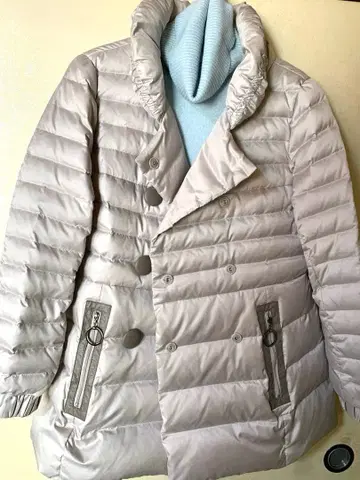 피에르 가르뎅 다운 코트 그레이지 색상 사이즈 40 L