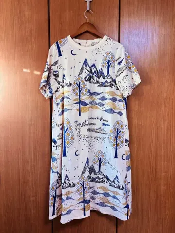 마블슈드 / 자수 퍼프 슬리브 원피스