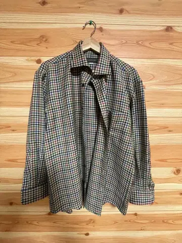 체크 무늬 플란넬 셔츠 L 사이즈 면 100% 일본제