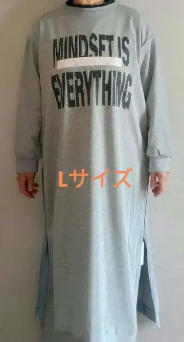 뒷면 데님 절개 그레이 롱 원피스 L 사이즈