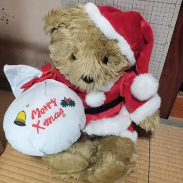산타 베어 봉제 인형 크리스마스 주머니 약 34Cm