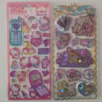 산리오 일광화상 키티 워터씰 헤이세이 해피 본드로 2장