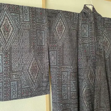 명주 이중 기모노 순수 실크 유키치지미?