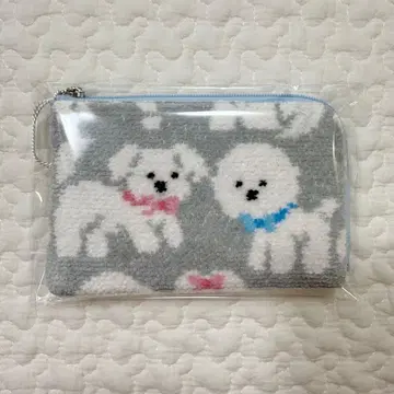 새상품 FEILER 페이러 모후모후 완찬 L자 파우치 실버 그레이