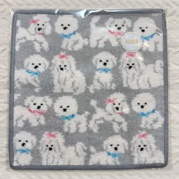 새상품 FEILER 페이러 모후모후 완찬 손수건 실버 그레이