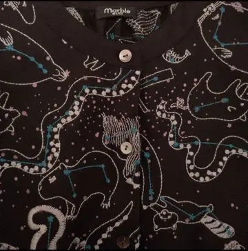 마블슈드 튜닉 블라우스 긴팔 셔츠