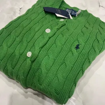 미사용 새상품 폴로 랄프 로렌 케이블 니트 코튼 가디건