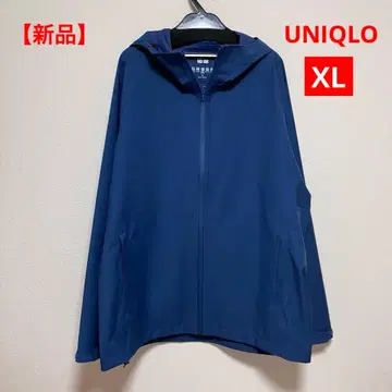 [ 새상품 ] 유니클로 블록테크 후드티 3D 컷 남성용 블루 XL