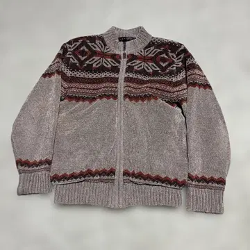 페어아일 패턴 니트 가디건 M