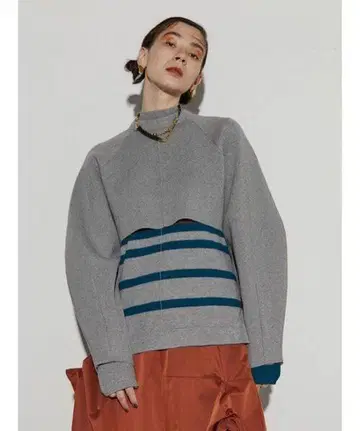 UN3D 코쿤 슬리브 숏 니트 clane ommo