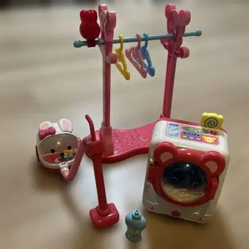 멜짱 소꿉놀이 세트 토끼 모양 청소기 포함 세탁기 빨래 건조대