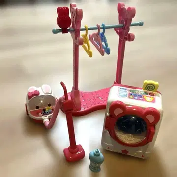 멜짱 소꿉놀이 세트 토끼 모양 청소기 포함 세탁기 빨래 건조대