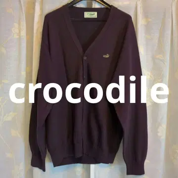 크로커다일 crocodile 남성용 V넥 가디건 LL 퍼플