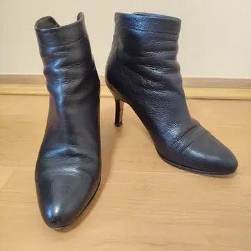 레어! PELLICO 백 지퍼 숏부츠 힐 블랙 23.5 가죽