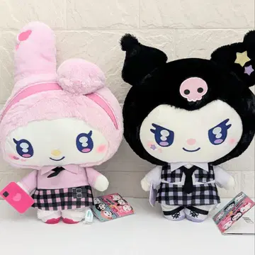 [택 포함] 마이멜로디&쿠로미 힐링 귀여운 산리오 L 봉제 인형 세트