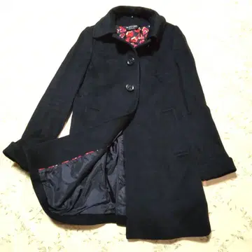 paul smith 폴스미스 팬지 꽃무늬 모 100% 블랙 코트