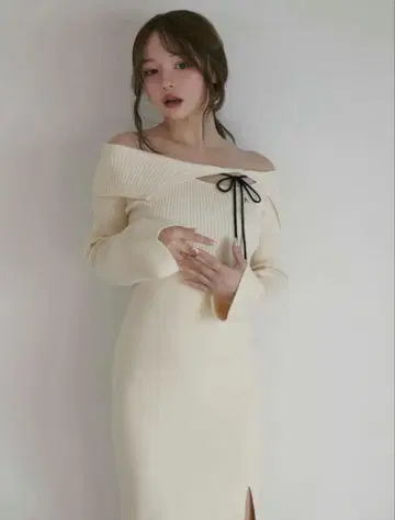 andmary Amari ribbon dress Ivory