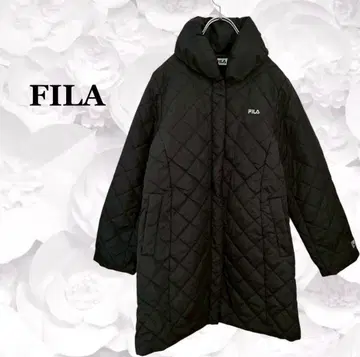 휠라 벤치 코트 퀼팅 롱 M 블랙 스탠드