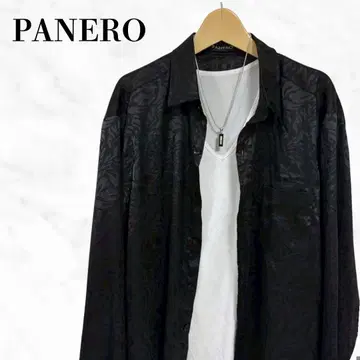 PANERO 올 패턴 셔츠 자카드 셔츠 블랙 셔츠 광택 셔츠 파네로